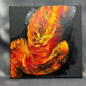 Fire Titian Paint Pour